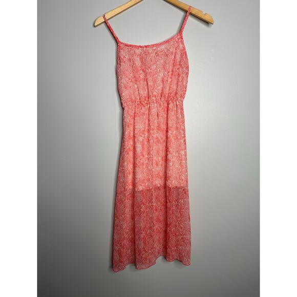 Vintage Havana Junior's Pink +‎ White Printed Tank Midi Dress Size L - Picture 1 of 6